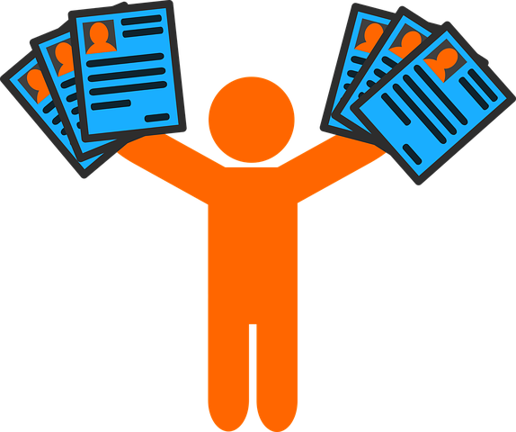 animated picture of man holding resume