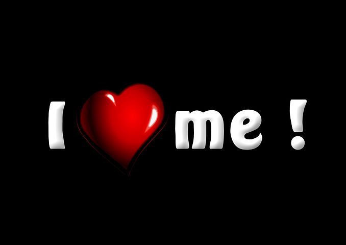 'I Love me !' letters in Black background