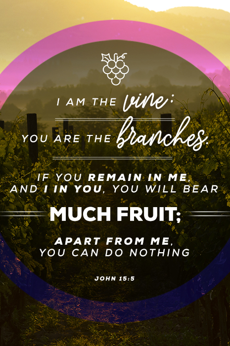 I am the vine: you are the branches. If you remain in me, and I in you, you will bear much fruit; apart from me, you can do nothing. (John 15:5)