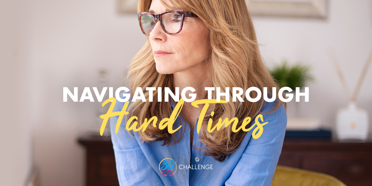 Navigating through Hard times text
