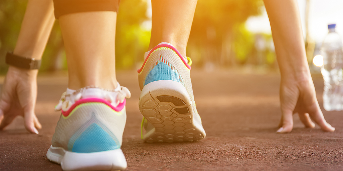 women marching to run