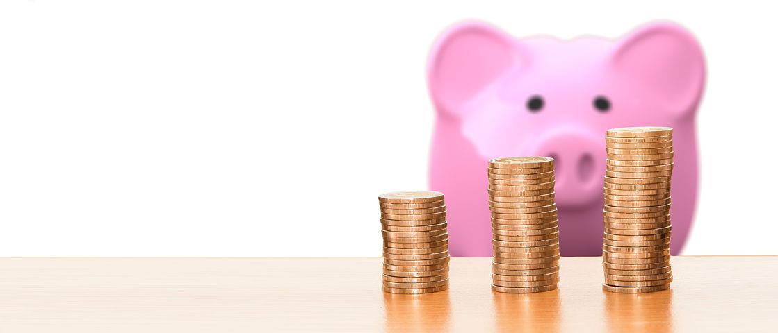 piggy bank with coins