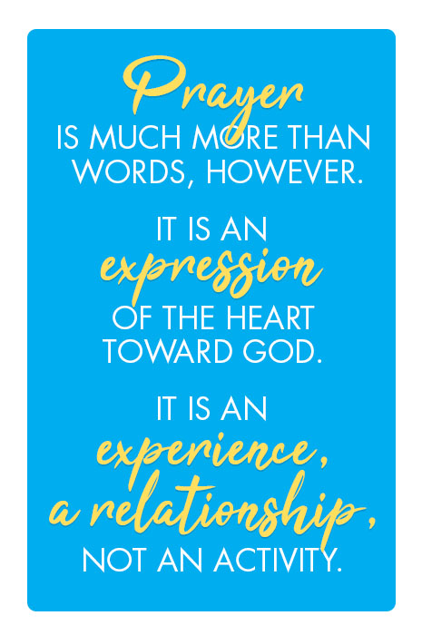 Prayer is much more than words, however. text image 