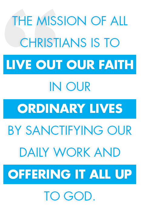 Text on the mission of all Christians is to live out our faith image