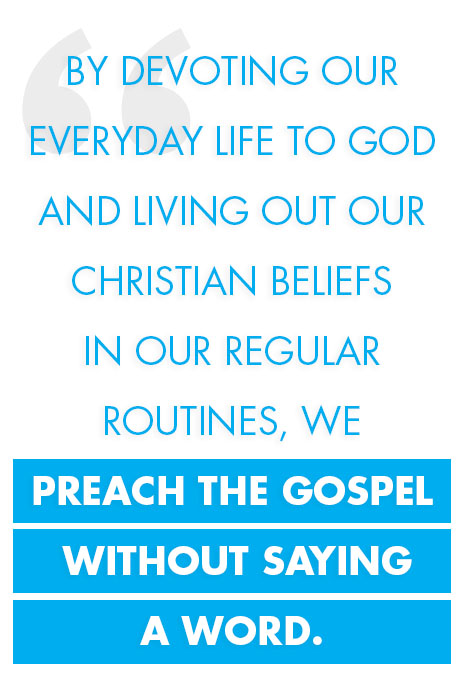 Preach the gospel without saying a word text image