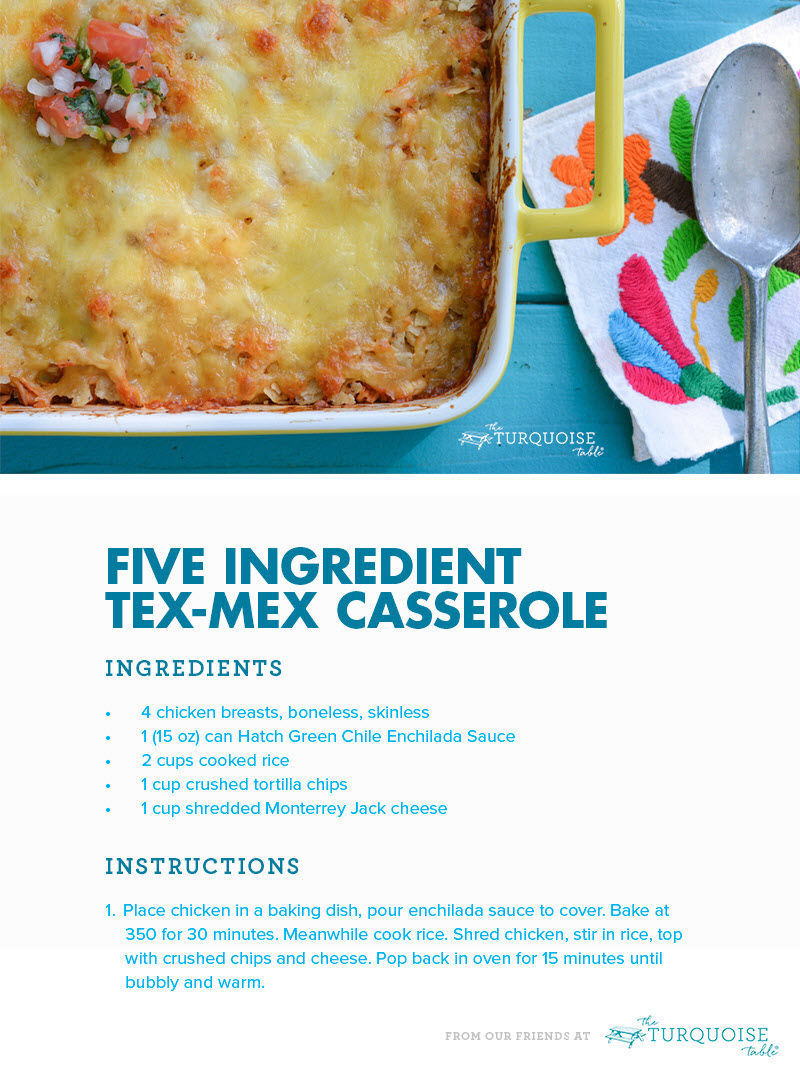 Five ingredient tex-mex casserole