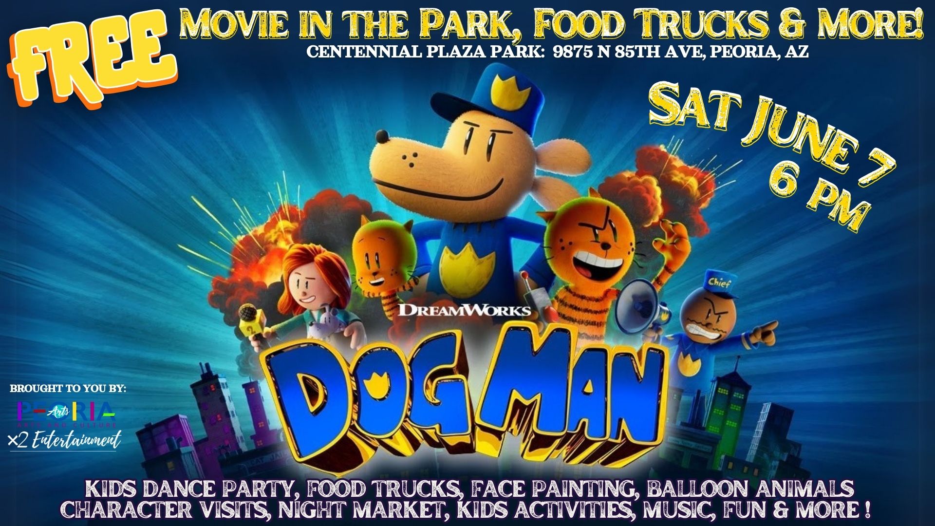 FREE Peoria Summer Party in the Park, Outdoor Movie, Food Trucks & More! Sat June 7th