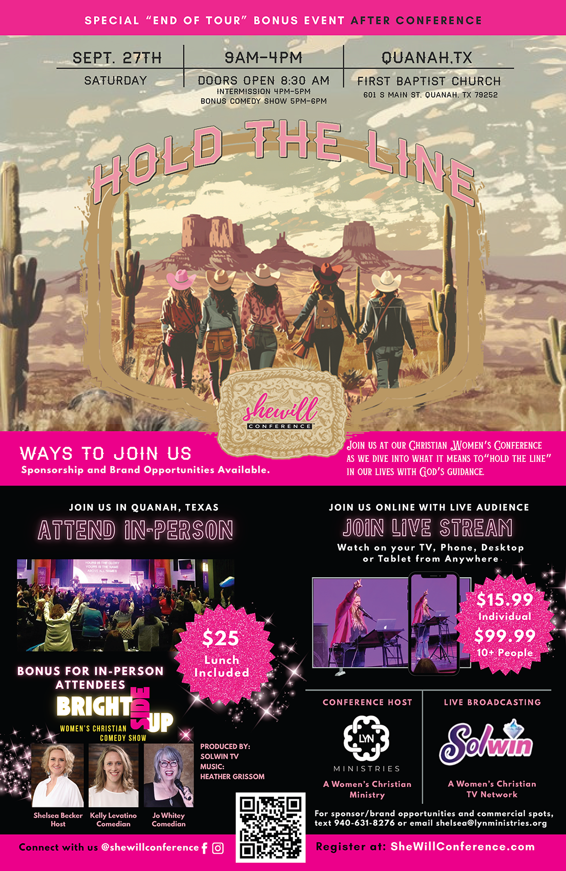 Quanah, TX: The She Will Conference Hold the Line Tour - END OF TOUR BONUS EVENTS!!!