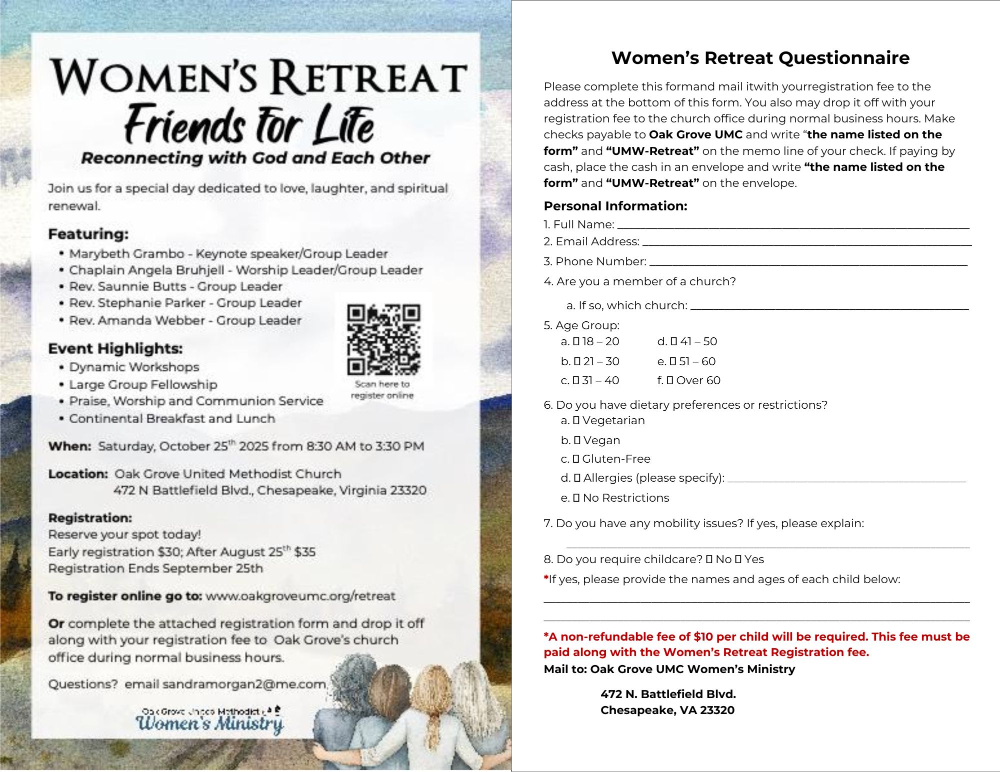 Friends For Life Women's Retreat