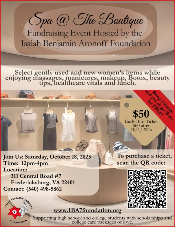 Spa @ The Boutique, hosted by the Isaiah Benjamin Aronoff Foundation