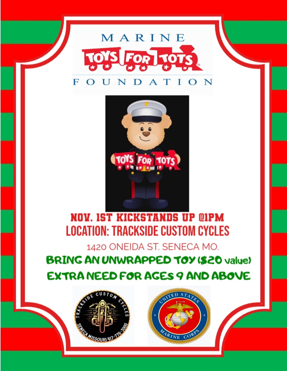 MARINE CORPS TOYS FOR TOTS TOY RUN
