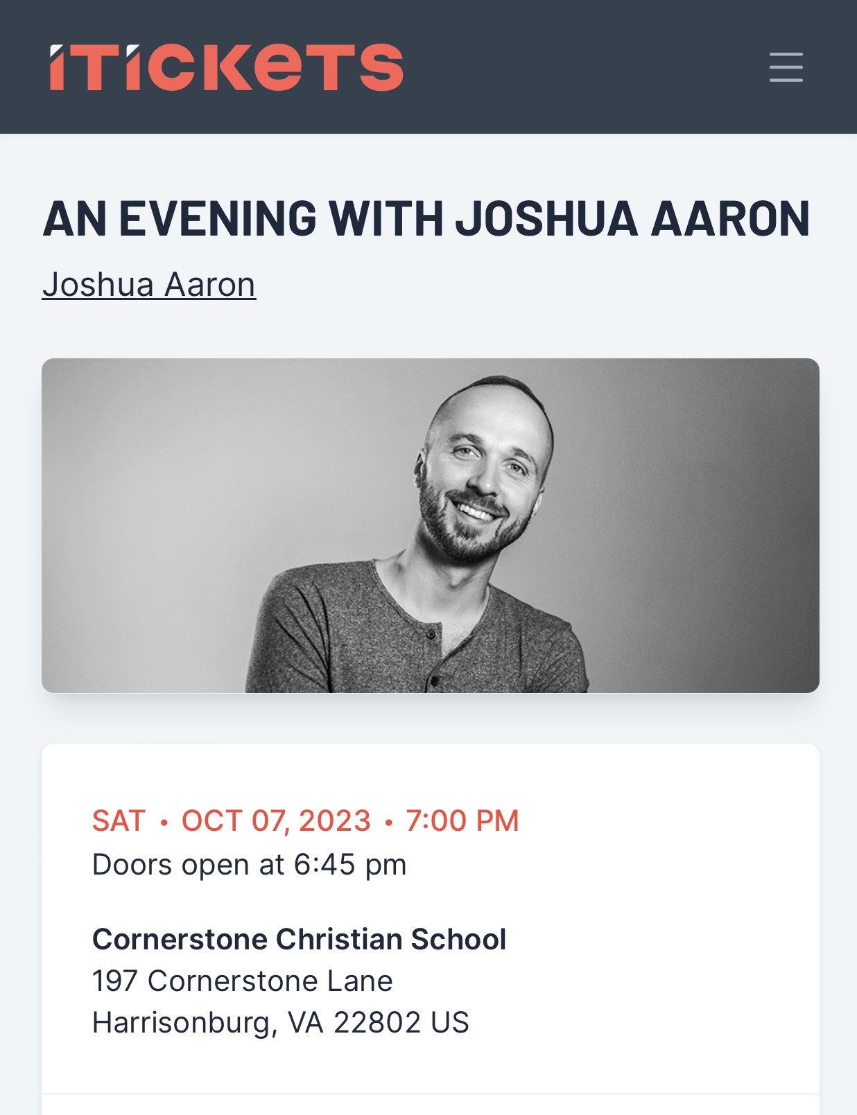 An evening with Joshua Aaron