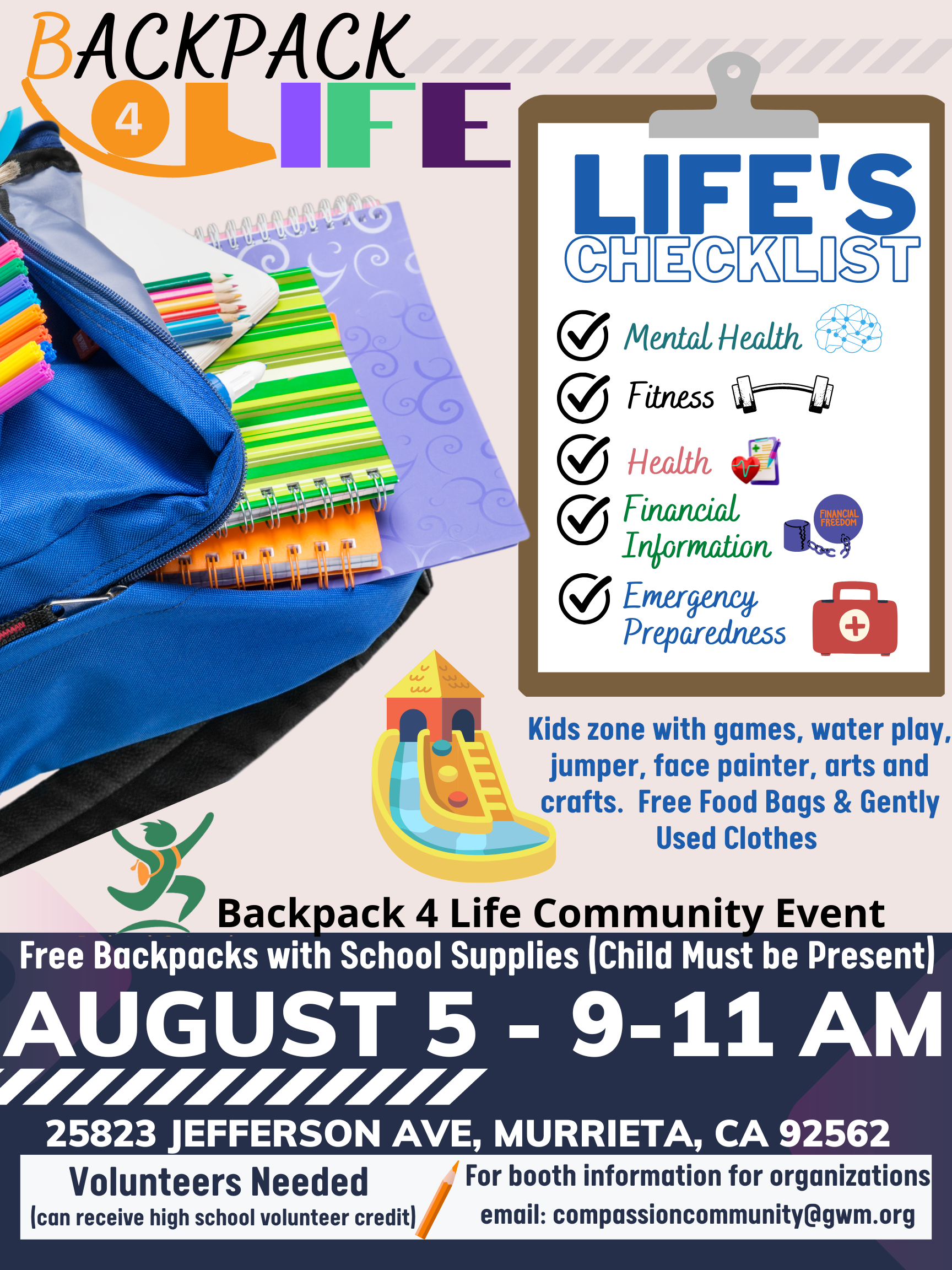 Backpack 4 Life Community Event