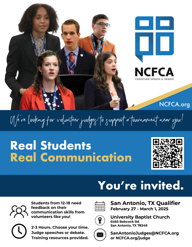 NCFCA Region 12 San Antonio, TX Qualifier