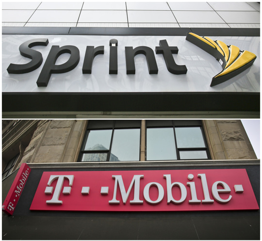 Sprint and T Mobile signage