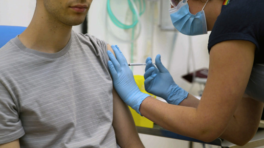 Man getting vaccination