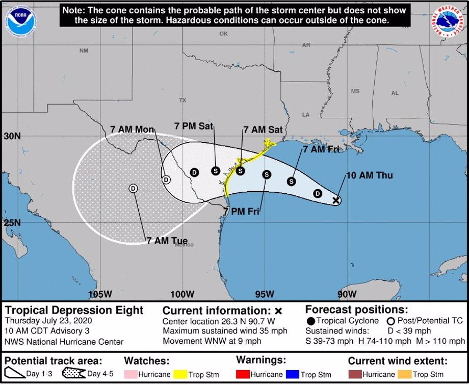 Tropical Depression Forms In Gulf, Expected To Reach Texas As Tropical ...