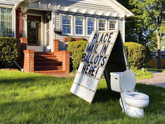 outdoor toilet ballot protest