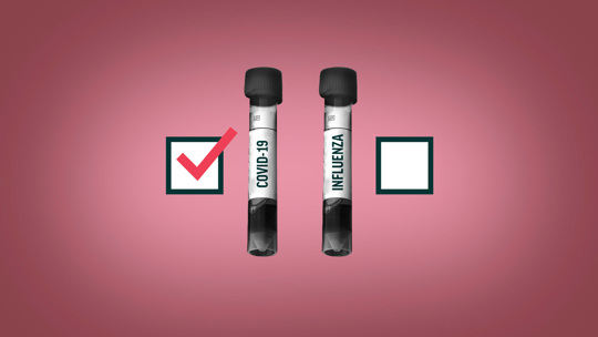 flu and COVID-19 test vials