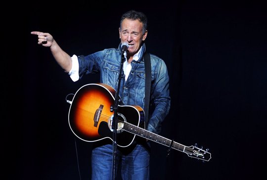 In this Nov. 5, 2018, file photo, Bruce Springsteen performs at the 12th annual Stand Up For Heroes benefit concert at the Hulu Theater at Madison Square Garden in New York. Iconic artists Lin-Manuel Miranda, Jon Bon Jovi and Bruce Springsteen are among the stars who will highlight a primetime virtual celebration televised Wednesday night following President-elect Joe Biden’s inauguration.