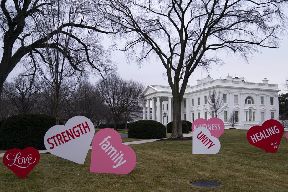 Valentines Hearts On White House Lawn 