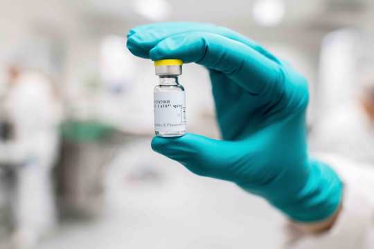 photo provided by Johnson & Johnson shows a vial of the COVID-19 vaccine in Belgium.