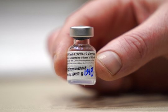 Vial of the Pfizer vaccine for COVID-19