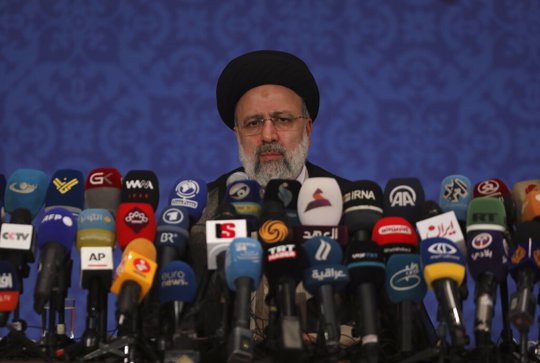 Iran's President Ebrahim Raisi during a news conference