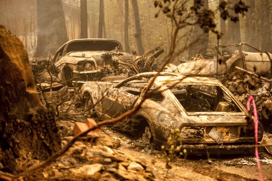fire damaged cars