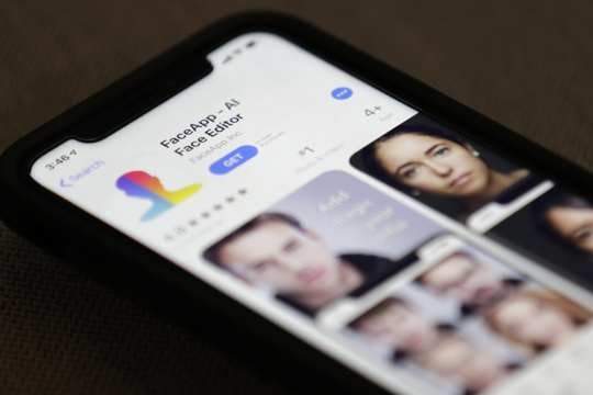 FaceApp displayed on an iPhone