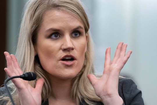 Former Facebook employee Frances Haugen speaks during a hearing of the Senate Commerce, Science, and Transportation Subcommittee on Consumer Protection, Product Safety, and Data Security, on Capitol Hill, Tuesday, Oct. 5, 2021, in Washington.
