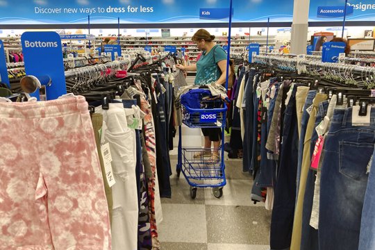 Woman shopping at Ross outlet