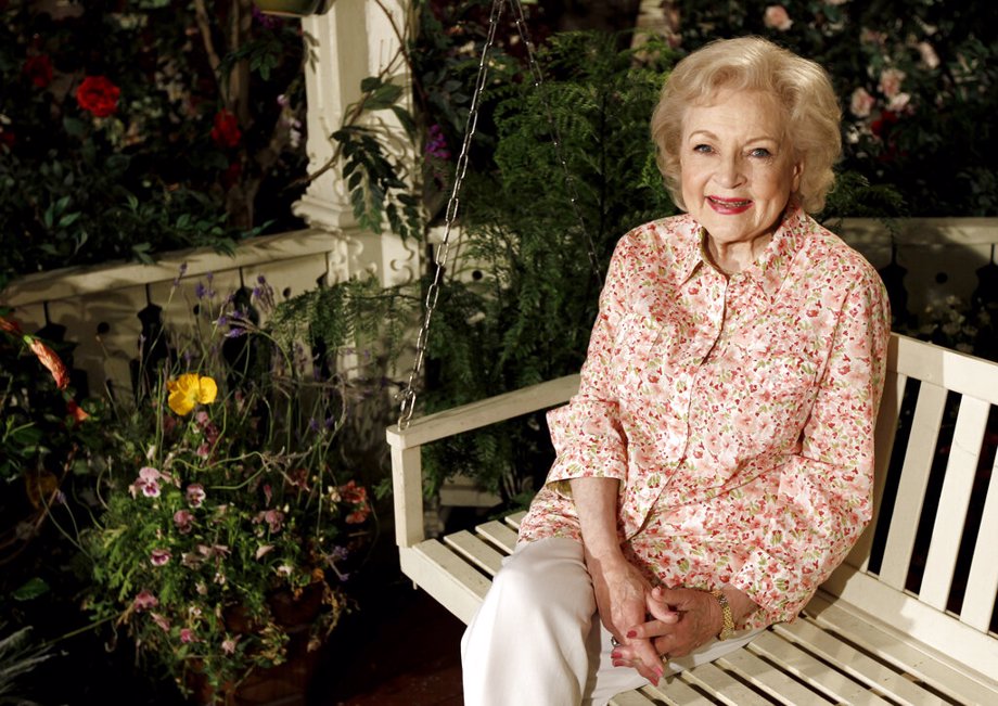 Actress Betty White poses for a portrait on the set of the television show "Hot in Cleveland" in Studio City section of Los Angeles on Wednesday, June 9, 2010. Betty White, whose saucy, up-for-anything charm made her a television mainstay for more than 60 years, has died. She was 99.