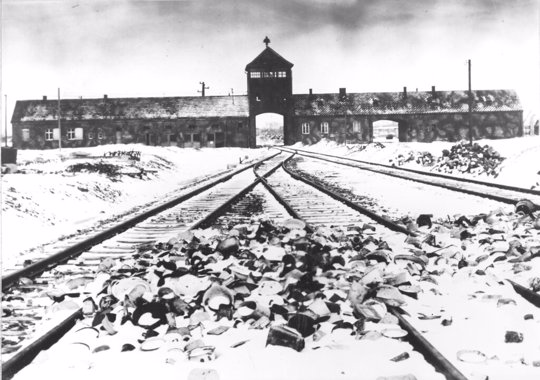Entry to the concentration camp Auschwitz-Birkenau in Poland