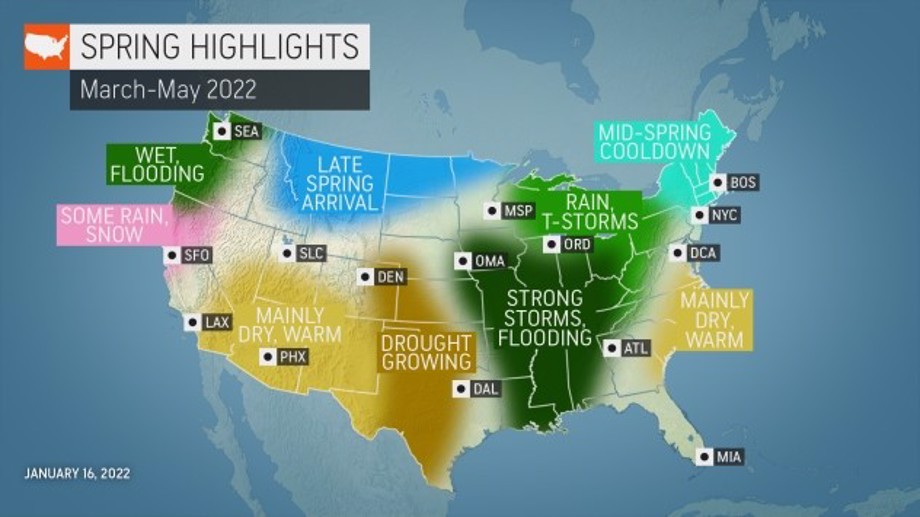 Looking Ahead Special Report AccuWeather Releases Spring Forecast