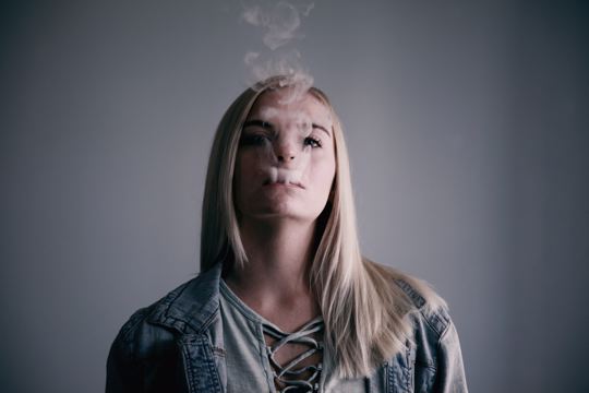 woman vaping