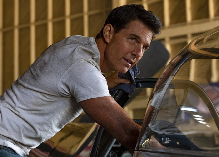 Tom Cruise portraying Capt. Pete "Maverick" Mitchell in a scene from "Top Gun: Maverick."