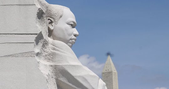 Side view of Dr. Martin Luther King, Jr. statue