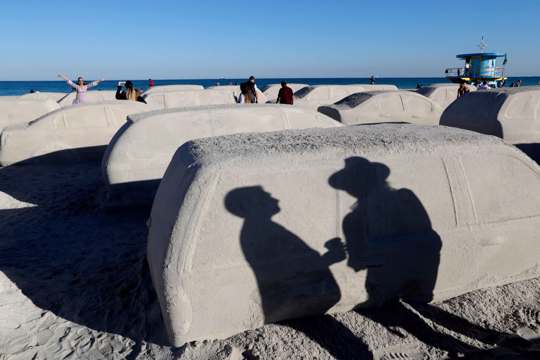 Car sand sculpture