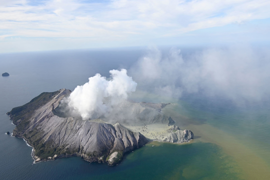 volcano on a small New Zealand island