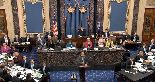 Senators on the Senate Floor during the impeachment trial