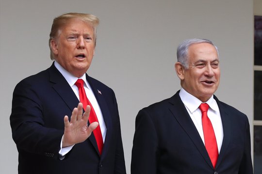 President Donald Trump welcomes visiting Israeli Prime Minister Benjamin Netanyahu to the White House