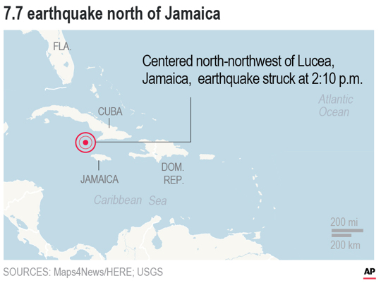 quake location map Caribbean Earthquake