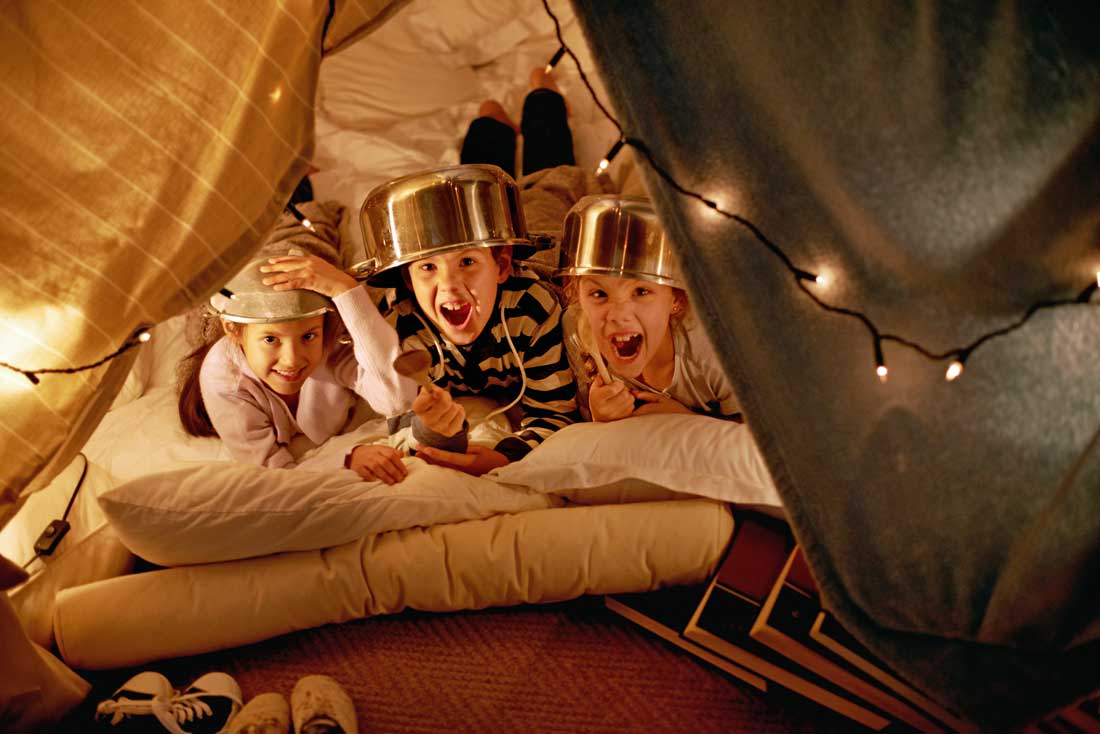 kids fun in tent