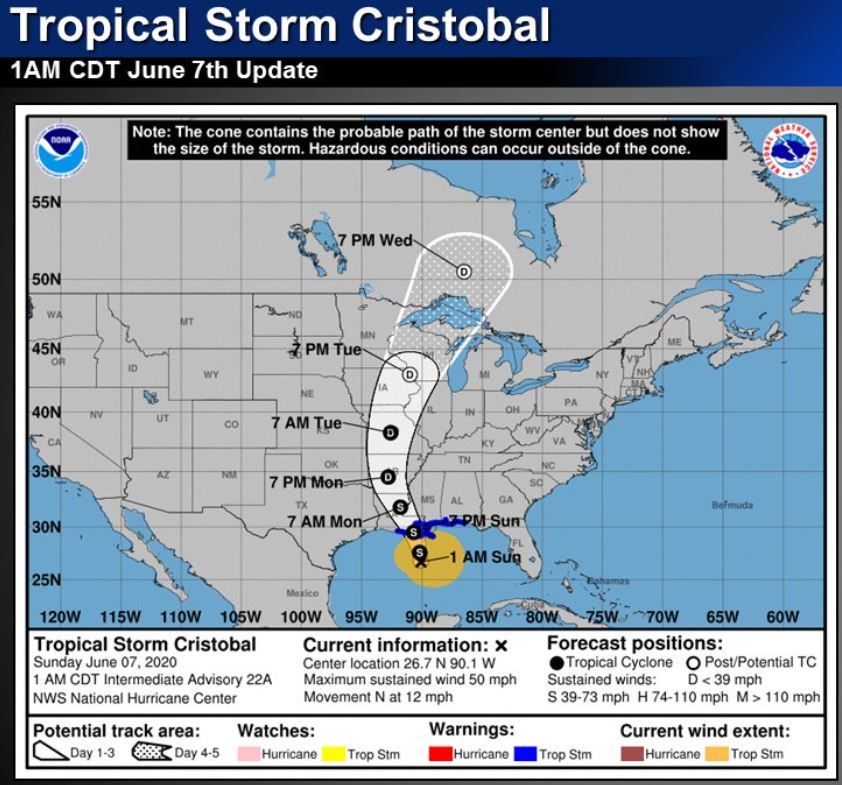 Tropical Storm Cristobal Advances Toward US Gulf Coast | Positive ...