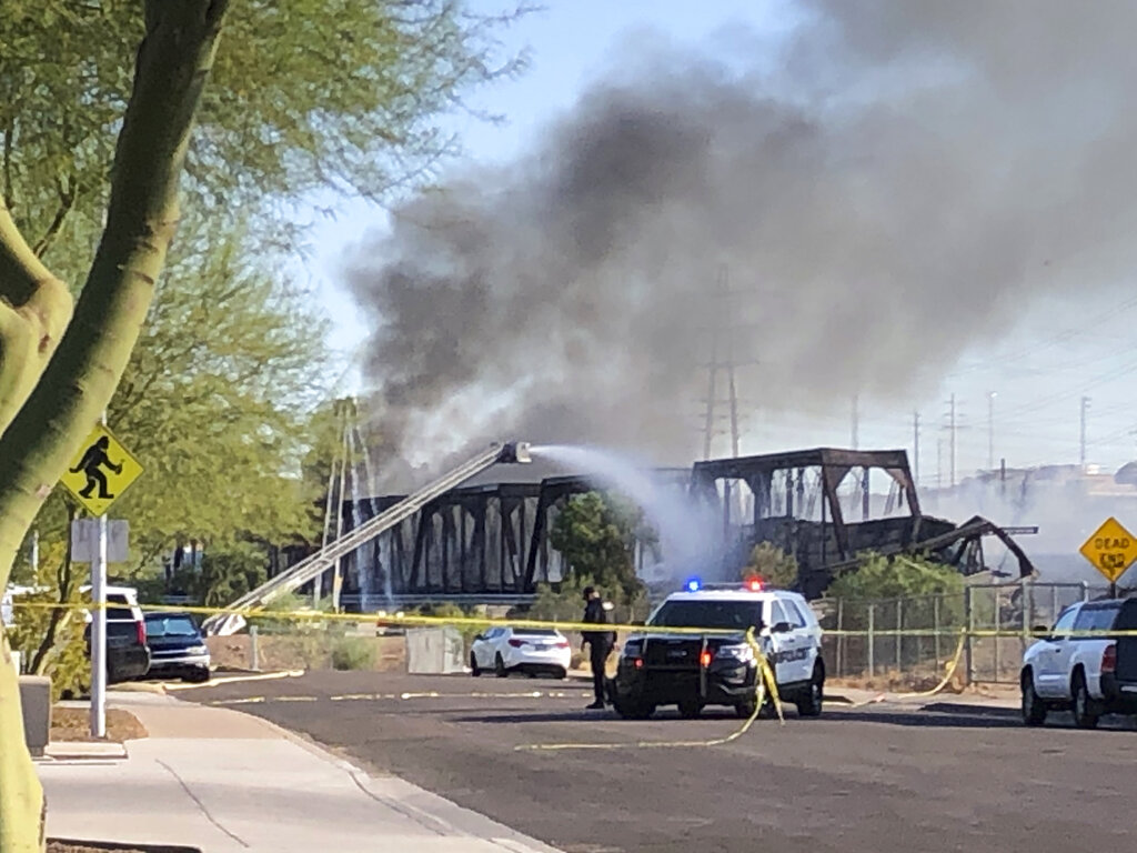 Arizona Train Derailment Causes Bridge Collapse And Spectacular Fire