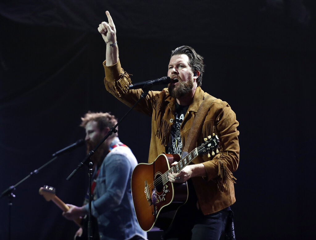 Zach Williams performing during the Dove Awards in Nashville