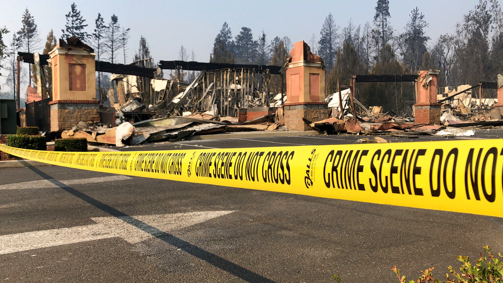 Ruins of a shopping mall in Phoenix, Ore.