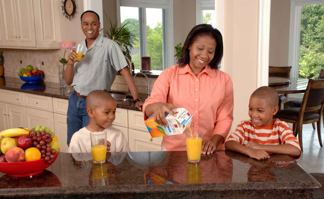 family having breakfast