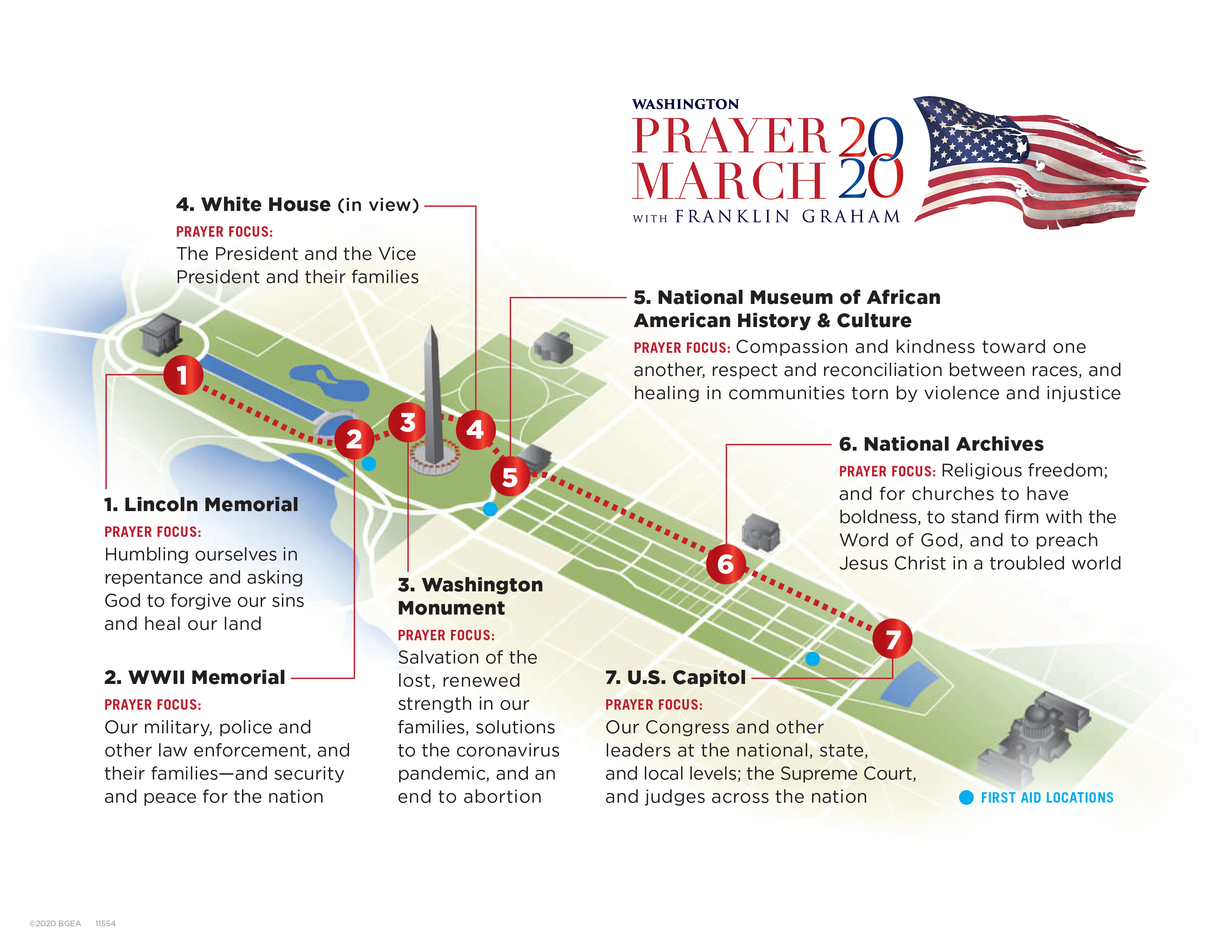 Prayer March route